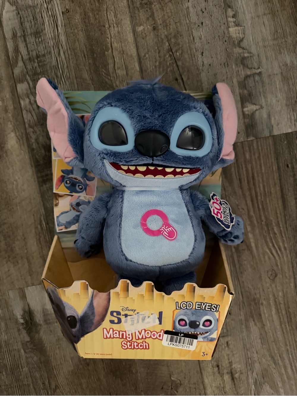 Disney Stitch Many Moods Interactive Plush LCD Eyes 50+ Sounds